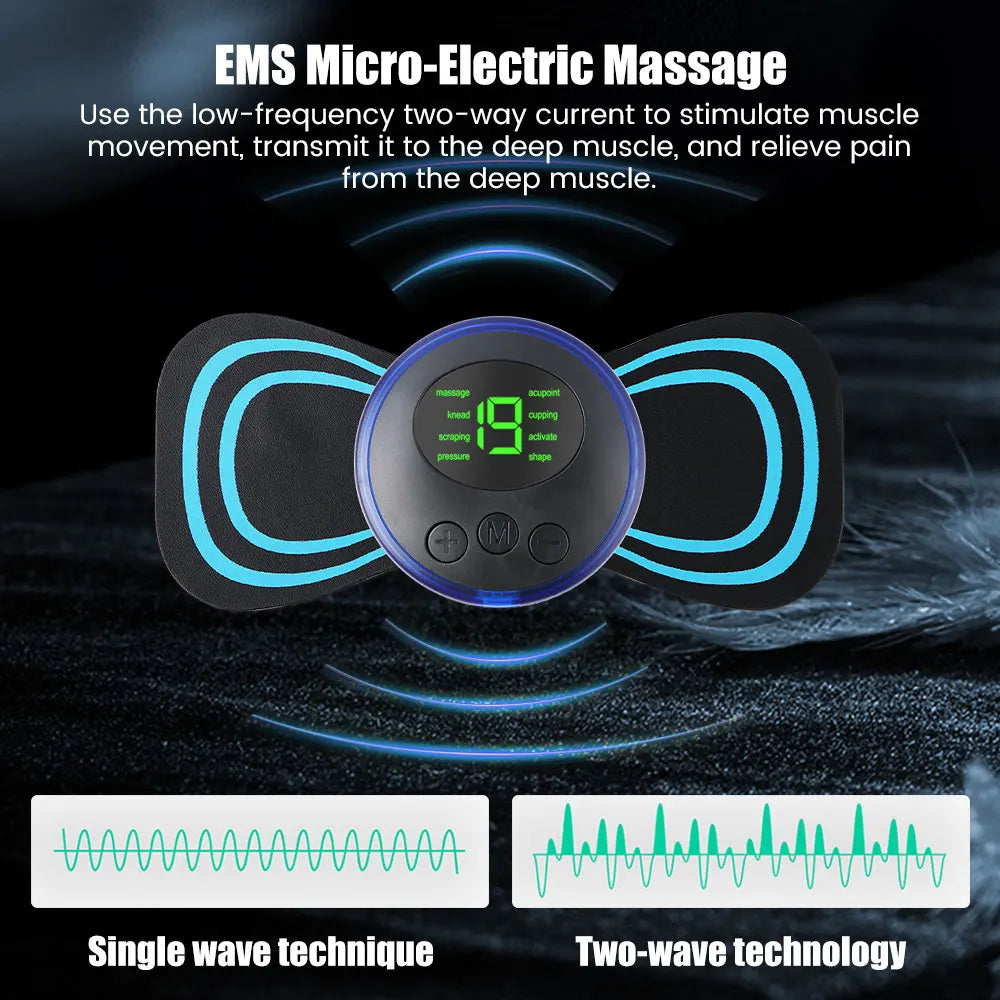 Mini Portable EMS Neck Massager Electric Neck Stretcher for Cervical Muscle Pain Relief and Shoulder Relaxation Massage Patch